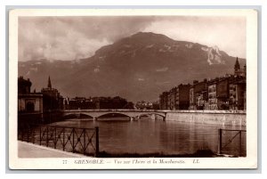 RPPC View of Isère and the Alps Grenoble France UNP Postcard Z4