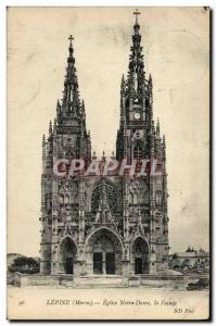 Old Postcard Lepine Eglise Notre Dame Facade