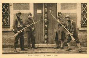 WWI Belgian Propaganda Postcard Camp Bourg-Léopold Beverloo Soldiers Goofing Off