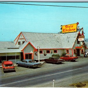 c1960s Oceanlake OR Famous Pixie Kitchen Parked Cars Chevy Cadillac Sign PC A232