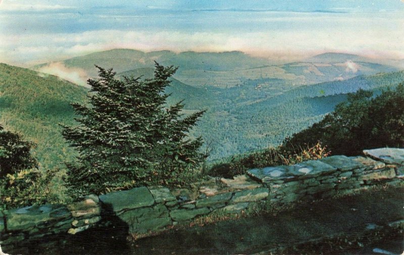 Postcard Scene from Crescent Rock and Skyline Drive Virginia 