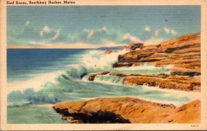 Maine Boothbay Harbor Surf Scene 1949