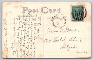 A Joyous Eastertide, Lily, 1909 Postcard, Appleton Ont DPO Broken Circle Cancel