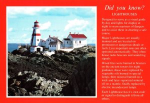 CONTINENTAL SIZE POSTCARD HEAD HARBOUR LIGHTHOUSE AT CAMPBELLO ISLAND N.B.