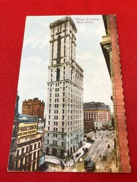 1910 postcard NEW YORK Times Building from behind, Proctor's, Metropole 