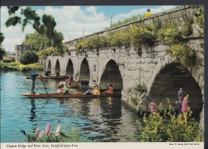 Warwickshire Postcard - Clopton Bridge & River Avon, Stratford-Upon-Avon  RR421