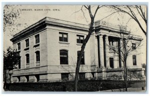 1911 Library Exterior Building Stairs Mason City Iowa Vintage Antique Postcard