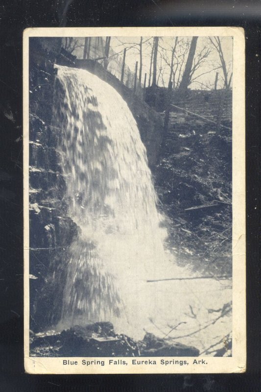 EUREKA SPRINGS ARKANSAS BLUE SPRING FALLS WATERFALL VINTAGE POSTCARD 1931