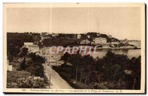 Old Postcard Perros Guirec General view of the beach Trestraon