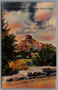 Postcard Amarillo TX c1940s Camel’s Head Peak Palo Duro Park Linen