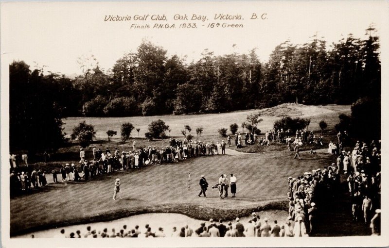 Victoria BC Victoria Golf Club Oak Bay PNGA Finals 1933 Unused RPPC Postcard E79