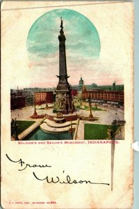 Soldiers and Sailors Monument Indianapolis Indiana IN 1904 UDB Postcard T17