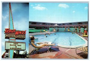 c1960 Trade Winds Motor Hotel Central East Pool Albuquerque New Mexico Postcard