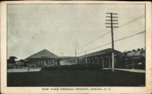 Oneida NY RR Train Station Depot c1910 Postcard #3