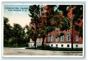 c1920s L'hotel De Ville City Hall Trois Rivieres Quebec Canada Postcard