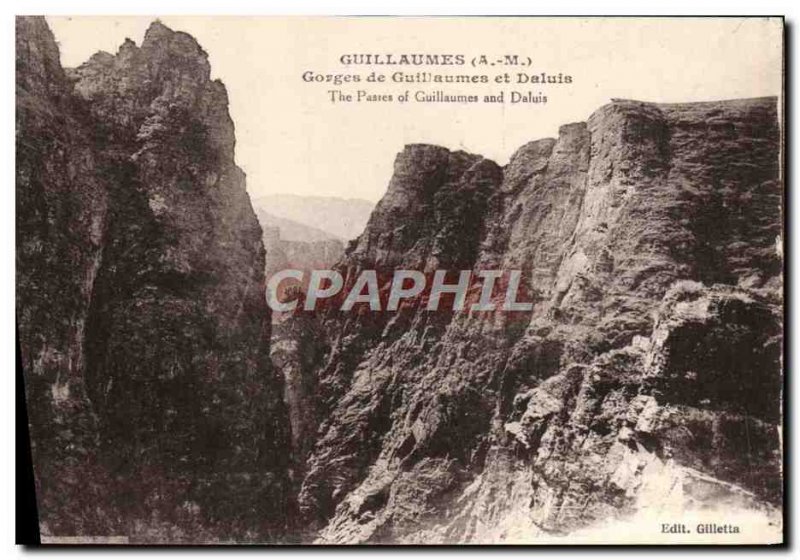 Old Postcard Guillaumes Guillaumes and Gorges Daluis