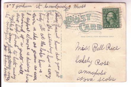 Tremont Street and Mall, Boston, Massachusetts, Used 1916 Cambridge Flag Cancel