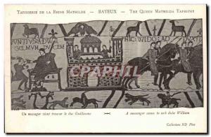 Tapissserie Queen Mathilde Bayeux Old Postcard A message comes to the Duke Gu...