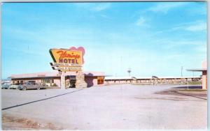 YUMA, Arizona  AZ    Roadside  FLAMINGO HOTEL  ca 1950s Cars  Postcard