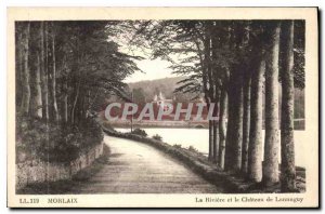 Old Postcard Morlaix River and Castle Lannuguy