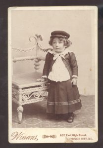 REAL PHOTO CABINET CARD JEFFERSON CITY MISSOURI MO. CUTE GIRL UNUSUAL OUTFIT