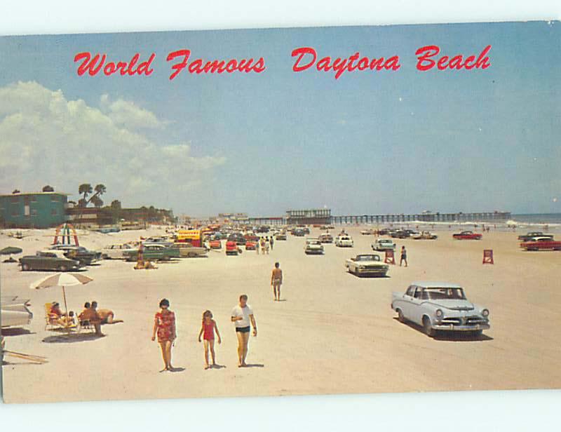 Unused Pre-1980 CARS ON BEACH Daytona Beach Florida FL M6649