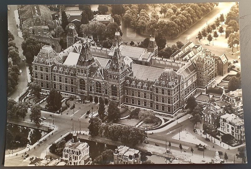 RPPC Amsterdam Rijksmuseum aerial