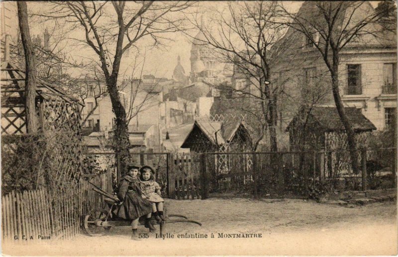 CPA AK PARIS 18e Montmartre. Idylle Enfantine (575809)