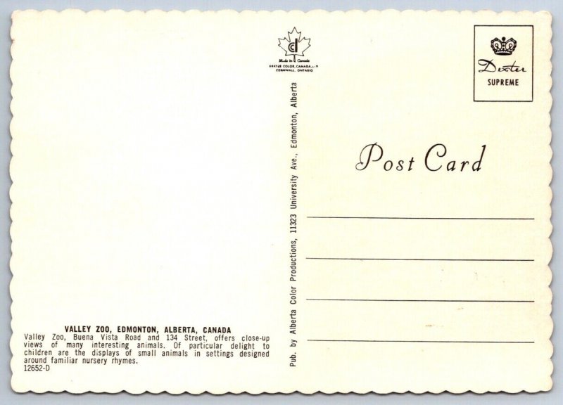 Valley Zoo, Edmonton, Alberta, Canada, Chrome Postcard