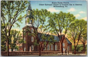 1943 Bruton Parish Church Oldest Episcopal Williamsburg Virginia Posted Postcard