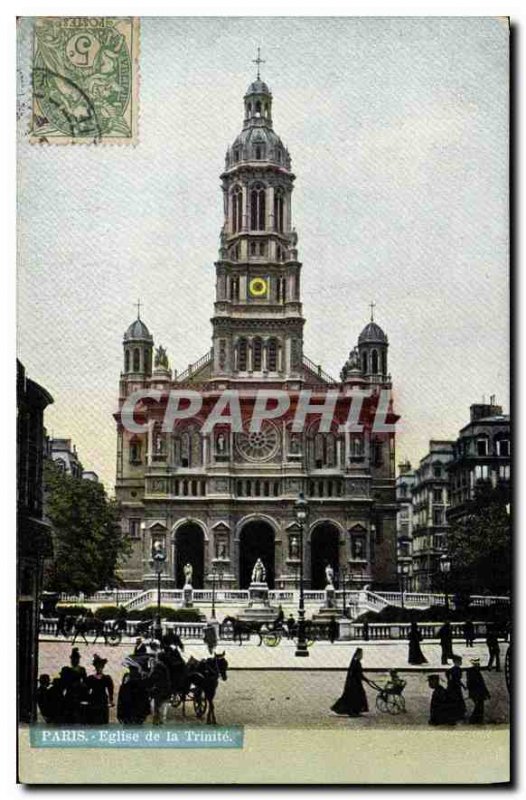 Postcard Old Paris Church of the Trinity