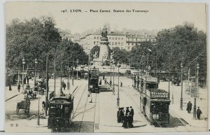 France LYON Place Cornot Station des Tramways Advertising Postcard L14