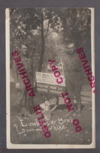 Ft. Worth TX RPPC 1915 LONG DISTANCE WALKER Walkers PPIE Expo TRAVELERS SF CA