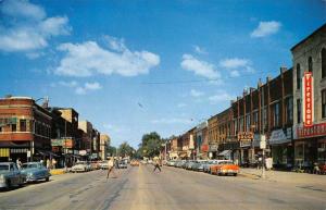 Sturgis Michigan Chicago Road Street Scene Vintage Postcard K53191