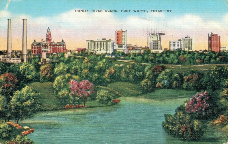 USA Trinity River Scene Fort Worth Texas 04.91