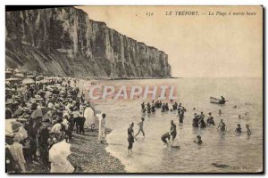 Old Postcard Le Treport The Beach has high Maree