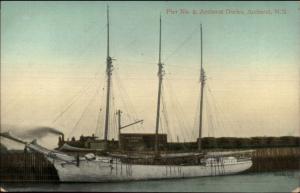 Amherst Nova Scotia NS Pier #2 Schooner Ship c1910 Postcard