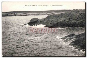 Old Postcard Quiberon Cote Sauvage Le Trou du Souffeur