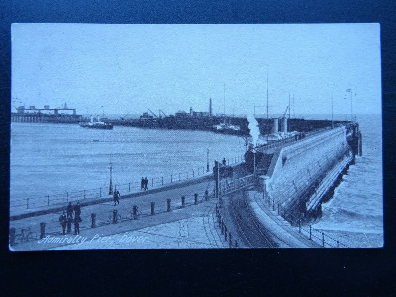 Kent DOVER Admiralty Pier showing Steam Locomotive  c1910 Postcard by Brett