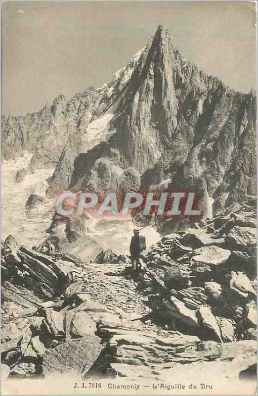 Old Postcard Chamonix Mountaineering Aiguille du Dru
