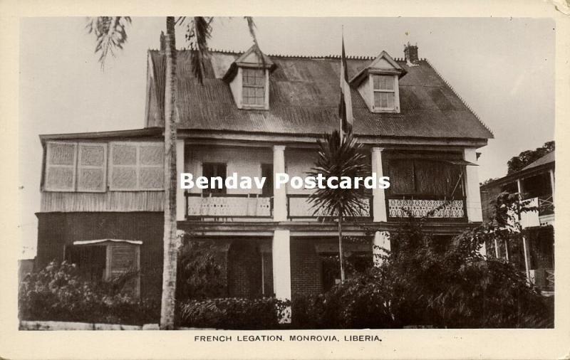 liberia, MONROVIA, French Legation (1930s) RPPC