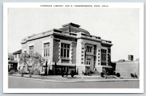 Enid Oklahoma~B&W Carnegie Library~Razed in 1972~Glossy B&W 1940s