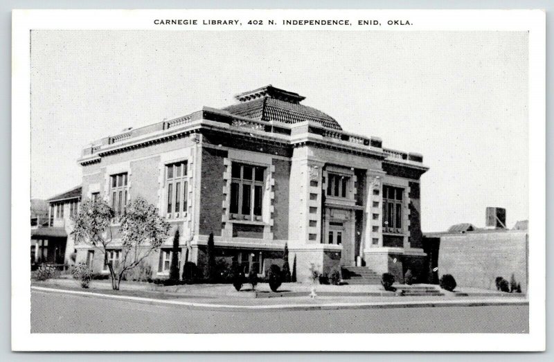 Enid Oklahoma~B&W Carnegie Library~Razed in 1972~Glossy B&W 1940s 