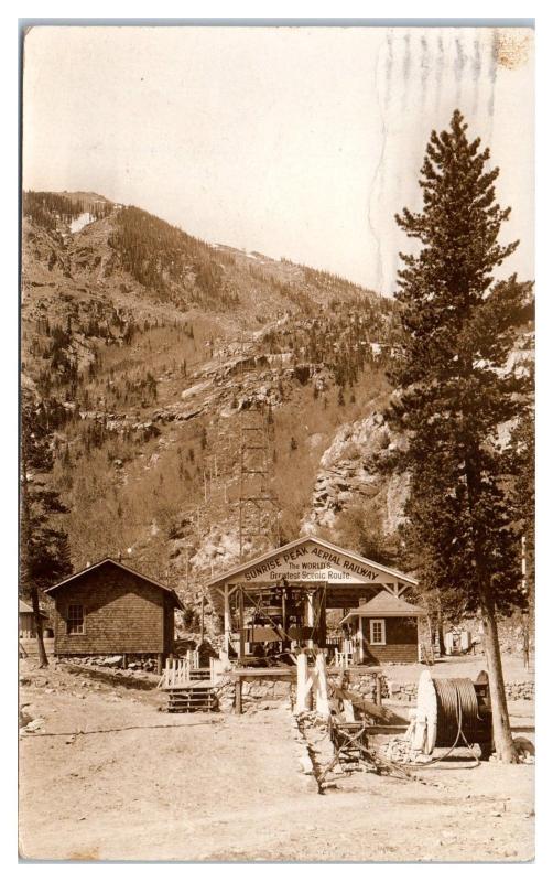 1908 RPPC Sunrise Peak, Aerial Railway, Silver Plume, CO Postcard