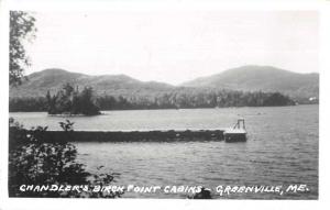 Greenville Maine Chandler's Birch Point Cabins Real Photo Postcard J73091