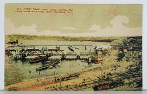 RI View From Fort Hill, Showing 4 Bridges Seekonk River Providence Postcard J17