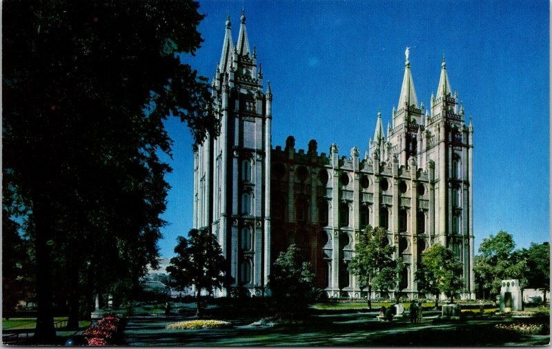 Mormon Temple Salt Lake City Utah UT Square Postcard VTG UNP Mike Roberts Unused 