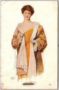 1909 Debutante Signed Beautiful Lady St. John Chicago Montgomery Posted Postcard