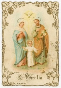 1880s-90s Jesus Mary Joseph S. Familia M.H.W. Co Religous Card F220