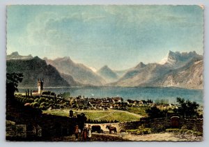 Vevey According to Engraving From 19th Century 4x6 VINTAGE Postcard 0179